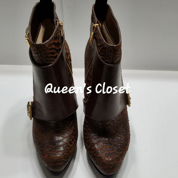 MICHAEL Michael Kors | Platform Snake Embossed Leather Ankle Booties | BRAND NEW - Picture 4 of 9